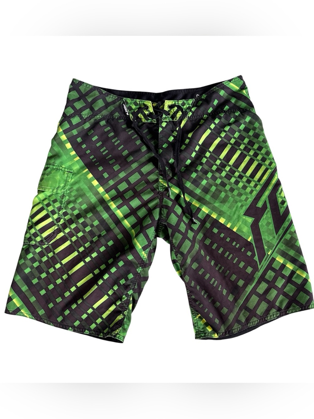 Fox Men’s Green & Black Geometric Hybrid Board Shorts
